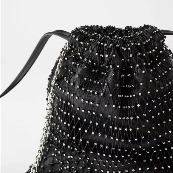 ZARA BUCKET BAG WITH RHINESTONES - Picture 4 of 7